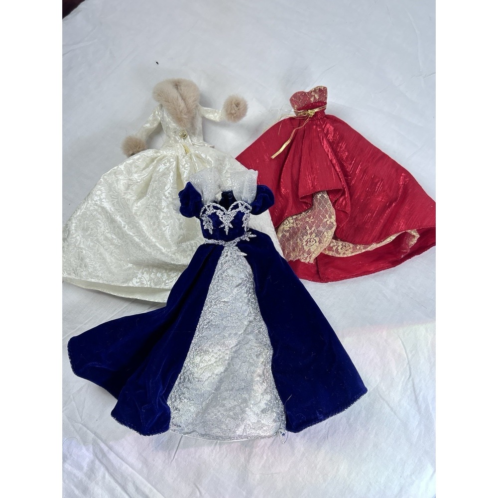 Barbie Holiday Dress Set Of Three Blue Red White